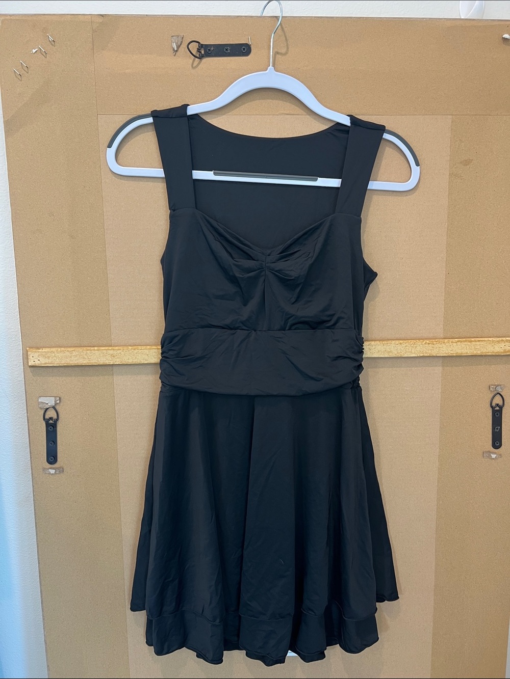 Classic Black Sleeveless Fit-and-Flare Athletic Casual Dress